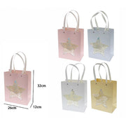 Trade Shop - Set 2pz Buste Borsa Da Regalo Con Stella 32 X 26 X 12cm 69939 Varie Colorazioni -