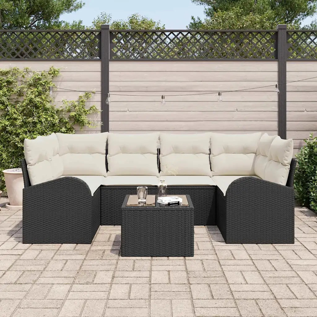 Set Divano da Giardino Nero 55 x 55 x 37 cm polyrattan 3345937