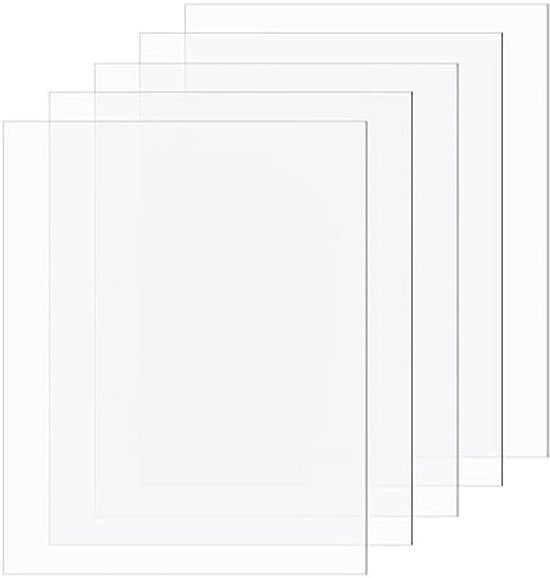 5 piastre di panno acrilico trasparente (25 x 20 cm), 0,5 mm di spessore - ideale per fotoframmenti, arredamento domestico, artigianato e esposizione di progetti
