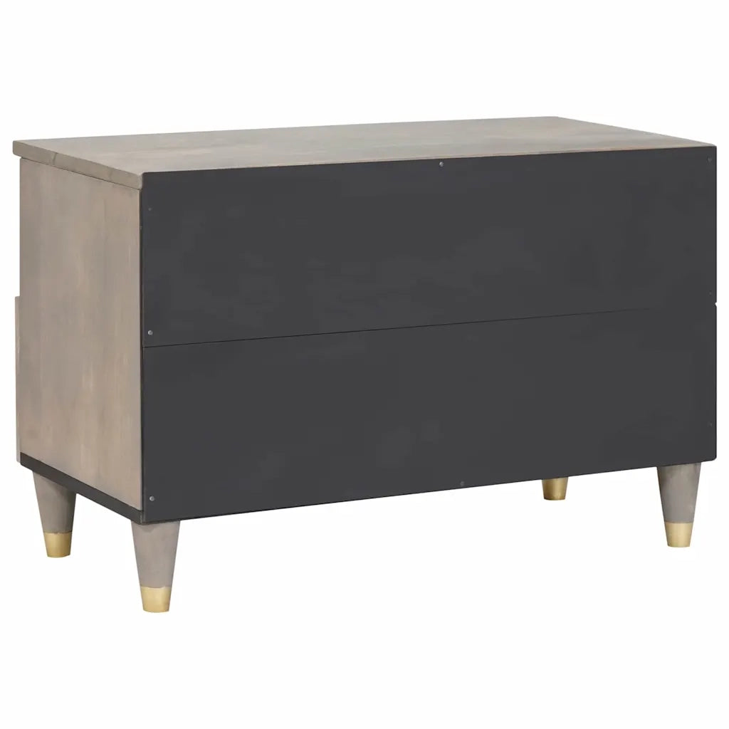 Mobile TV-Credenza TV-Console TV Grigio 70 x 33 x 46 cm Legno di mango massello