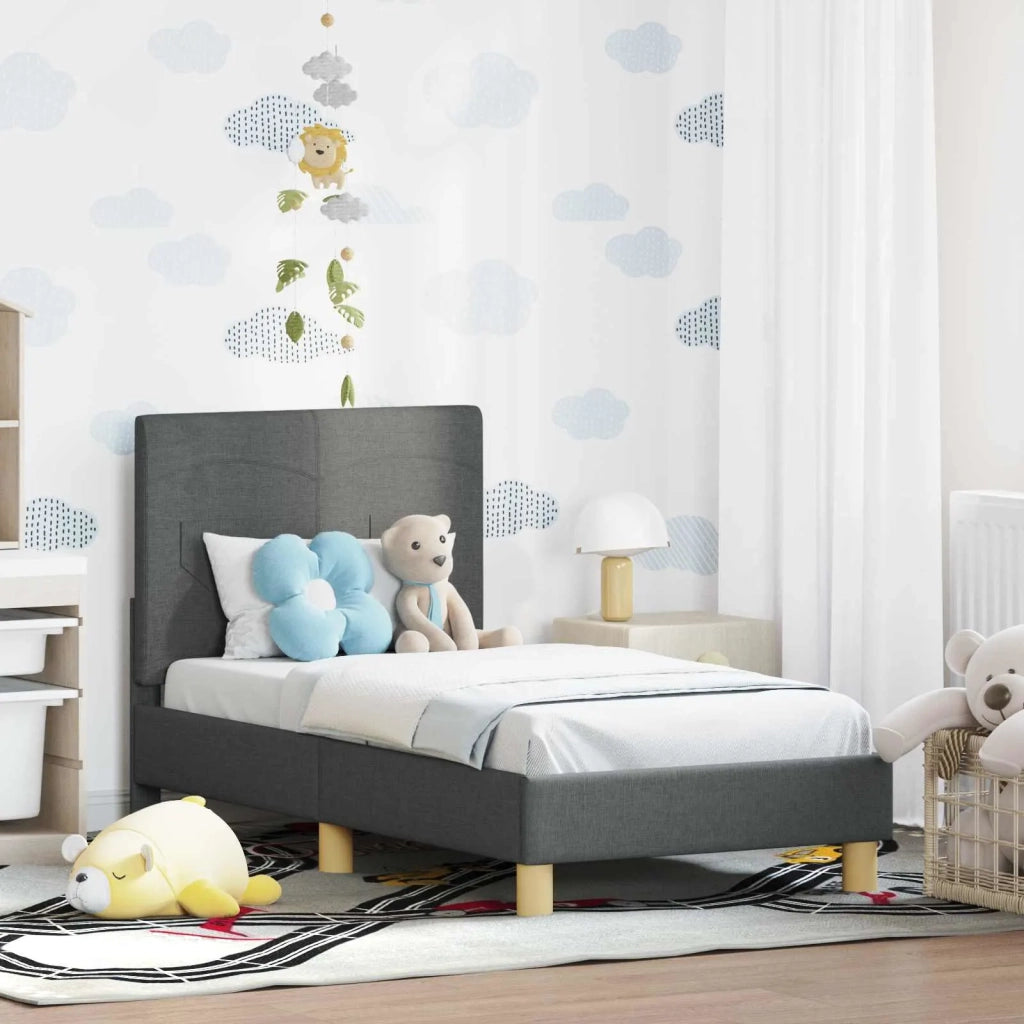 Struttura letto per bambini con testata Grigio scuro Tessuto 42010980