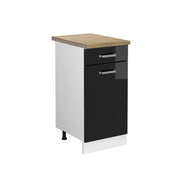 Vicco Mobiletto base per cucina Nero lucido 40 cm , PL Rovere