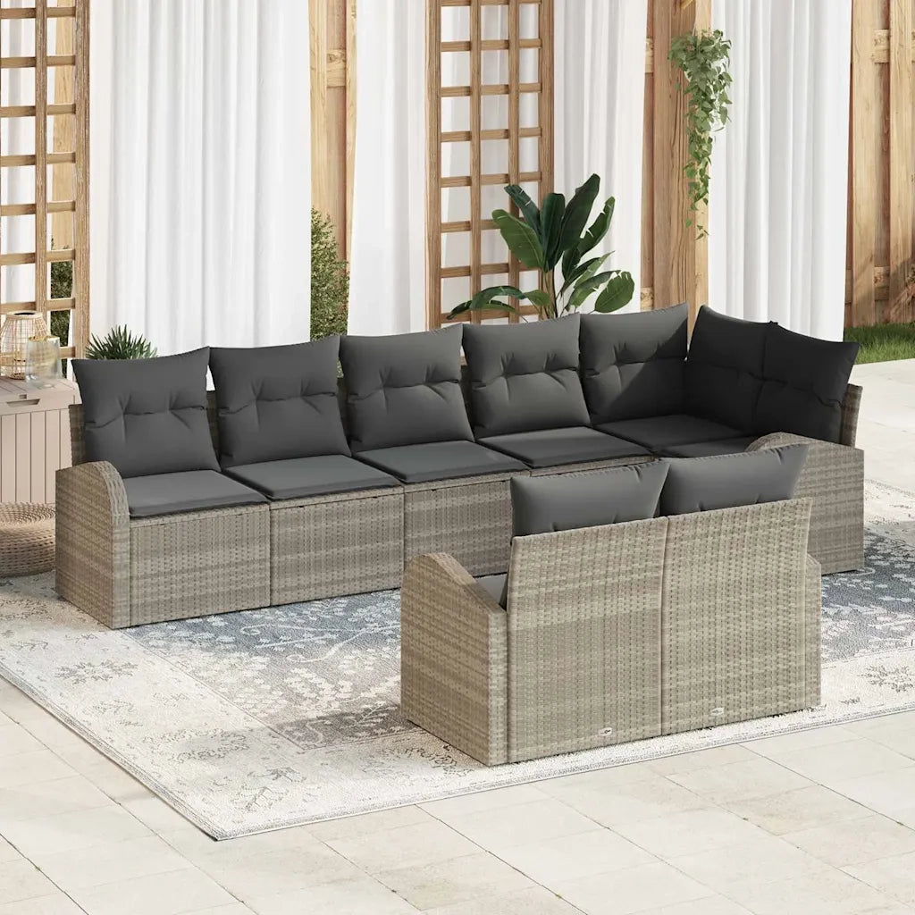 Set Divano da Giardino Grigio chiaro 55 x 55 x 37 cm polyrattan