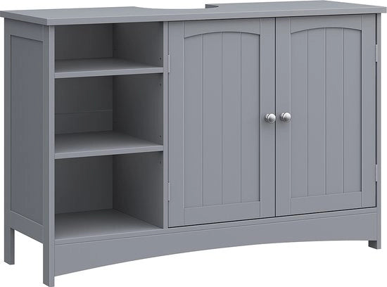 Cassa di scarico in alluminio - cassa di scarico - armadio da bagno - maniglie in acciaio inox - 90 x 30 x 60 cm