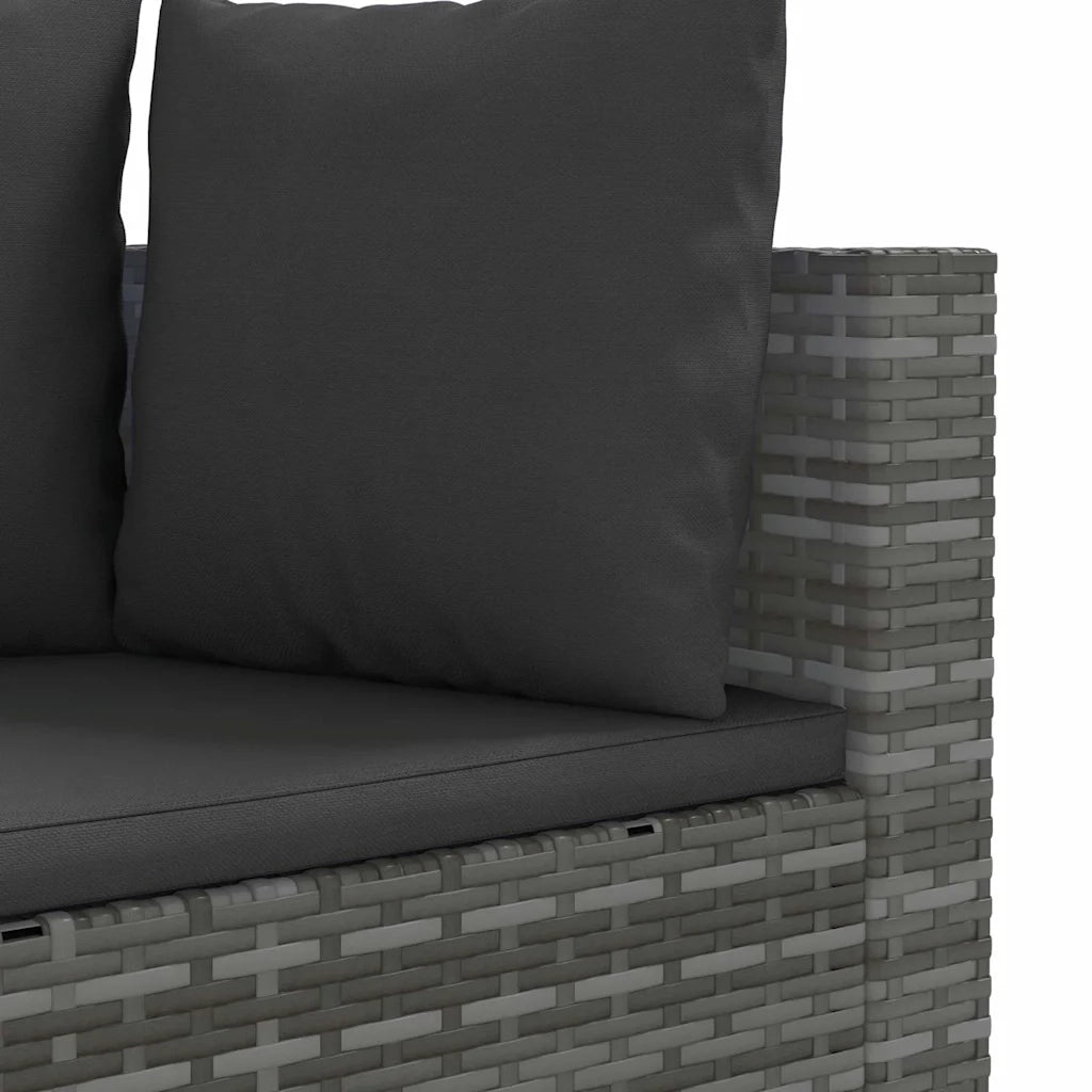 Set Divani da Giardino 4 pz con Cuscini in Polyrattan Grigio 3308458
