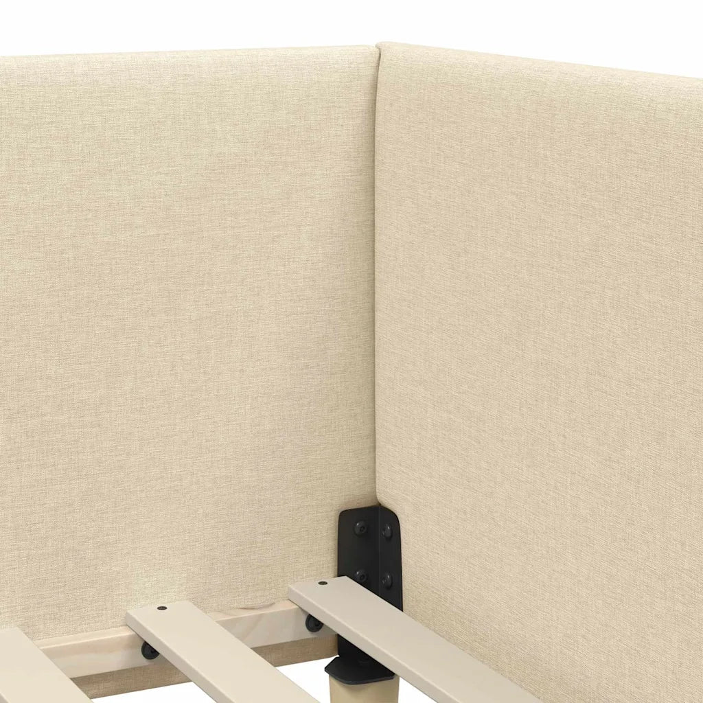 Struttura Letto Angolare con Materasso 2 pcs Crema Tessuto 3393755