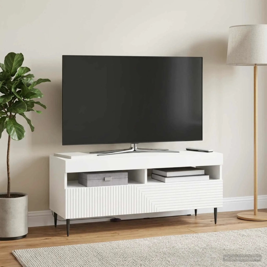 Mobile TV LED Bianco Legno ingegnerizzato 896985