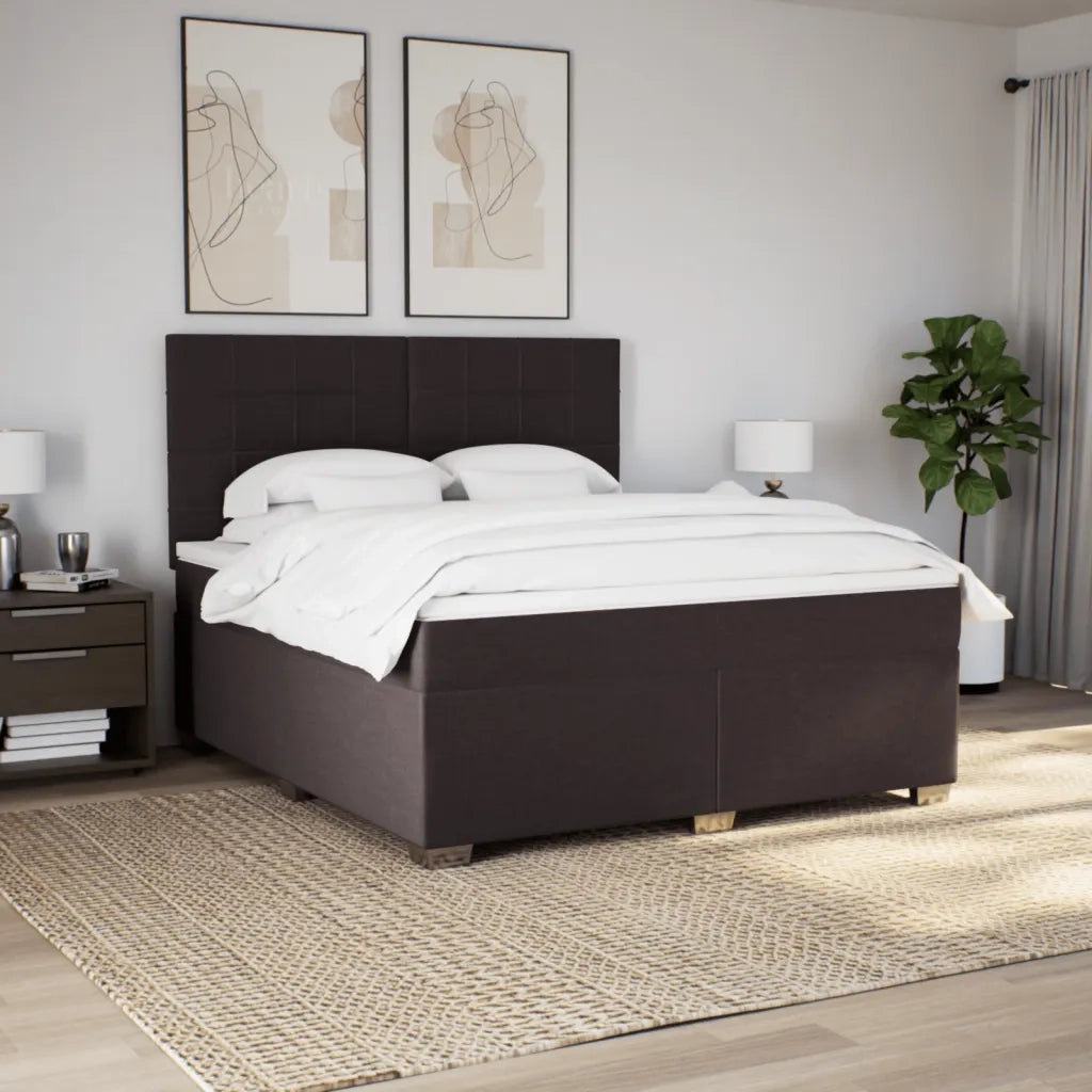 Giroletto a Molle con Materasso Marrone Scuro 180x200cm Tessuto 3292870