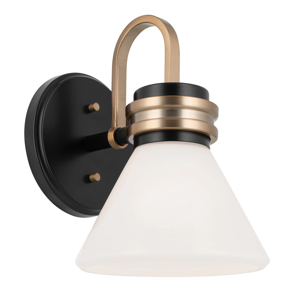 Applique bagno FARUM nero oro vetro opale G9 3W Kichler