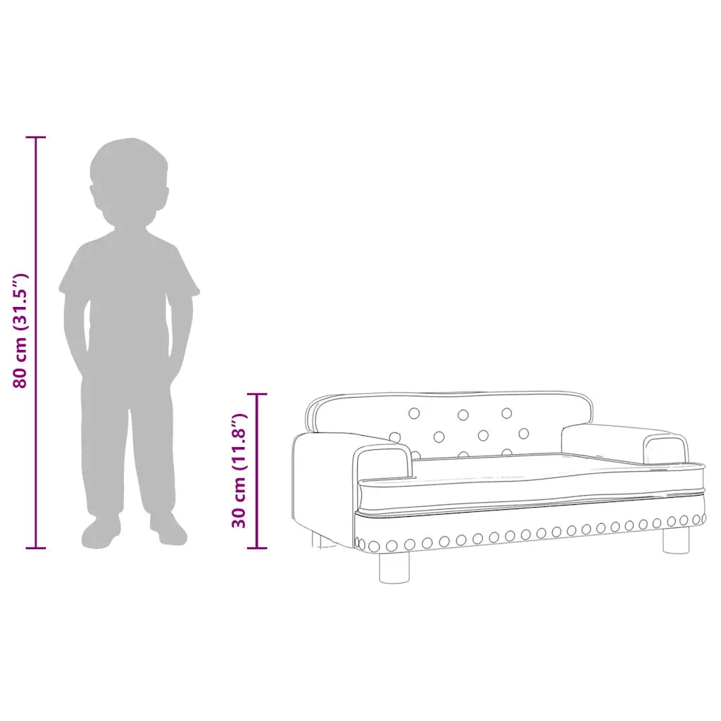 Divano per Bambini-Sofa-Divanetto Crema 70x45x30 cm in Velluto