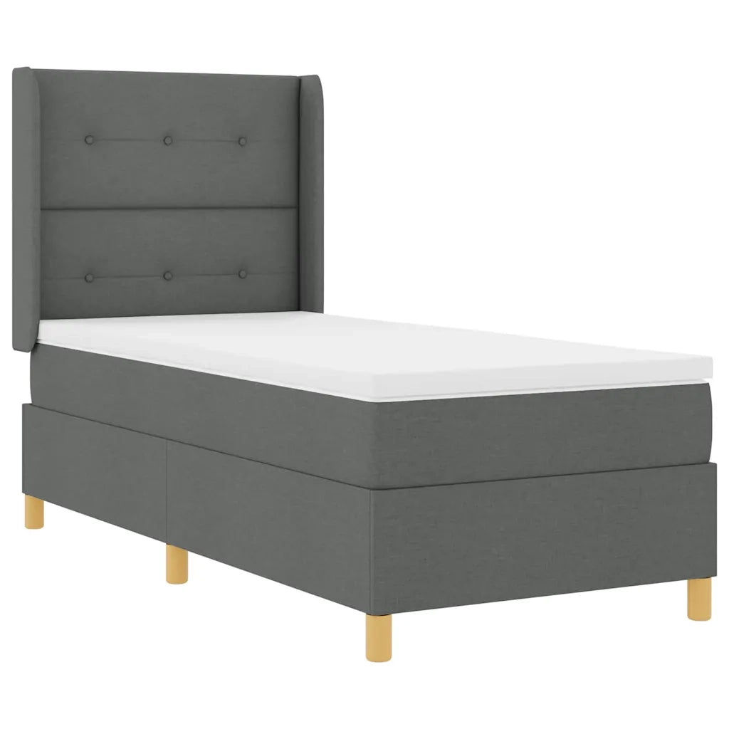Letto a molle con materasso Grigio scuro 80 x 200 cm Tessuto