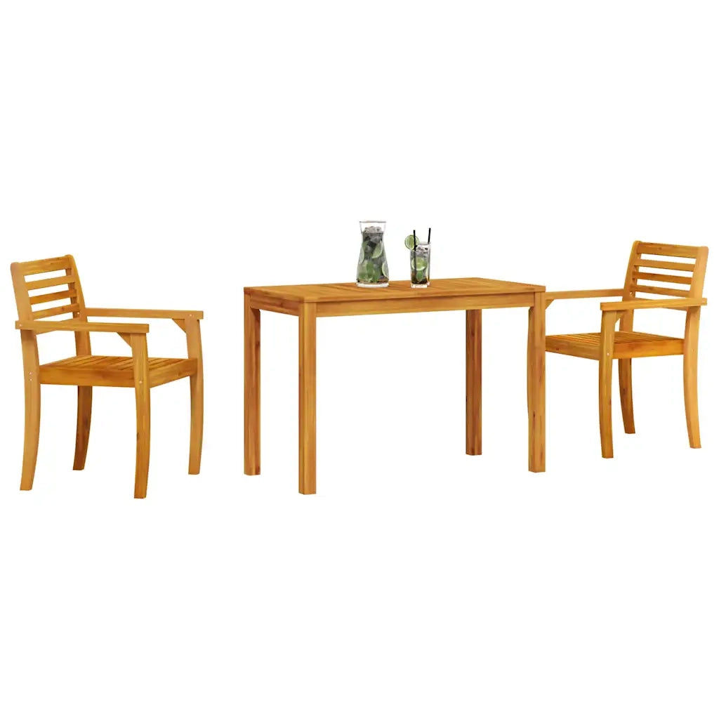 Set da Pranzo per Giardino 3 pcs Marrone