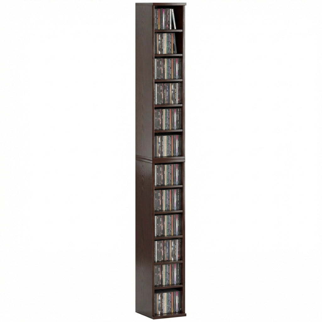 Armadio a colonne per CD e DVD ¨C Minimal ¨C marrone 21x22,5x88,5 cm