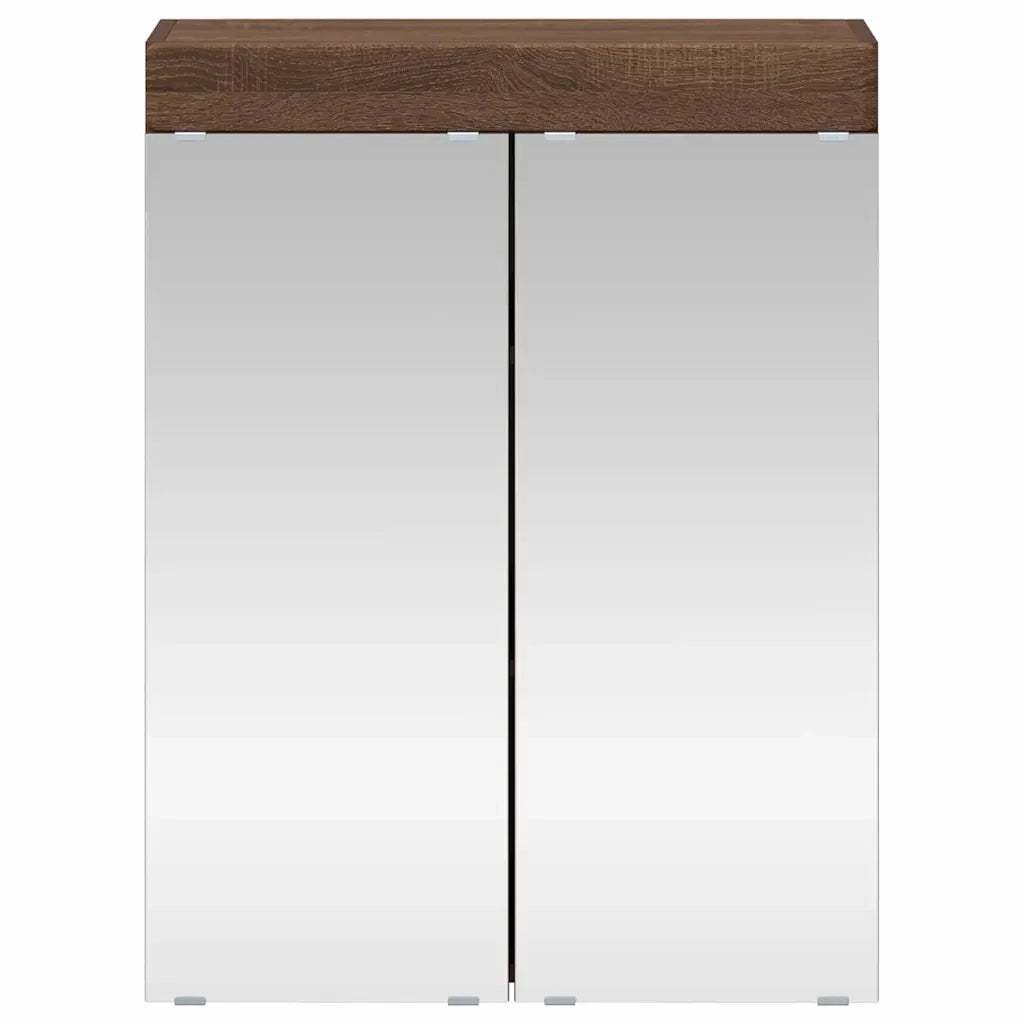 Mobiletto per specchio da bagno con porta TULUM Rovere Marrone 880368