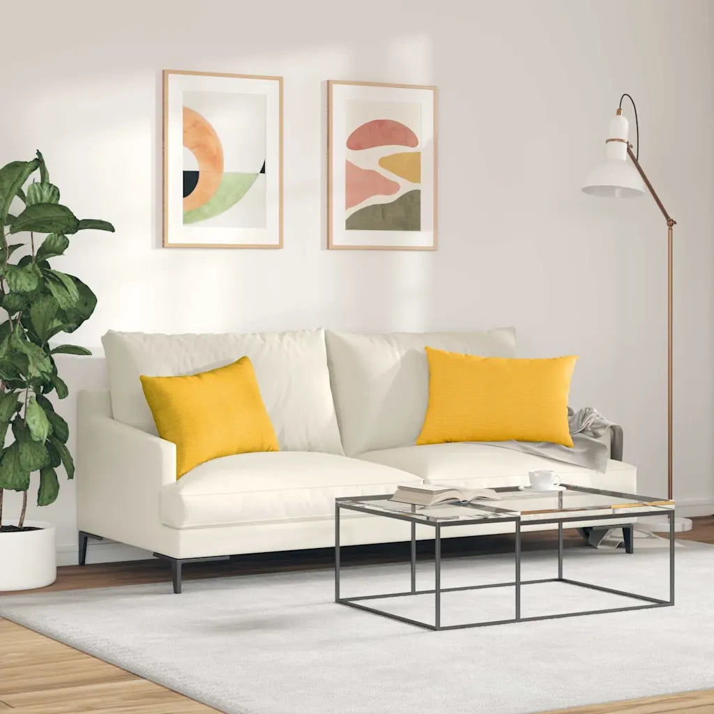 Cuscini da Divano 2 pz | Cuscini per sedie Giallo Chiaro 60 x 40 cm