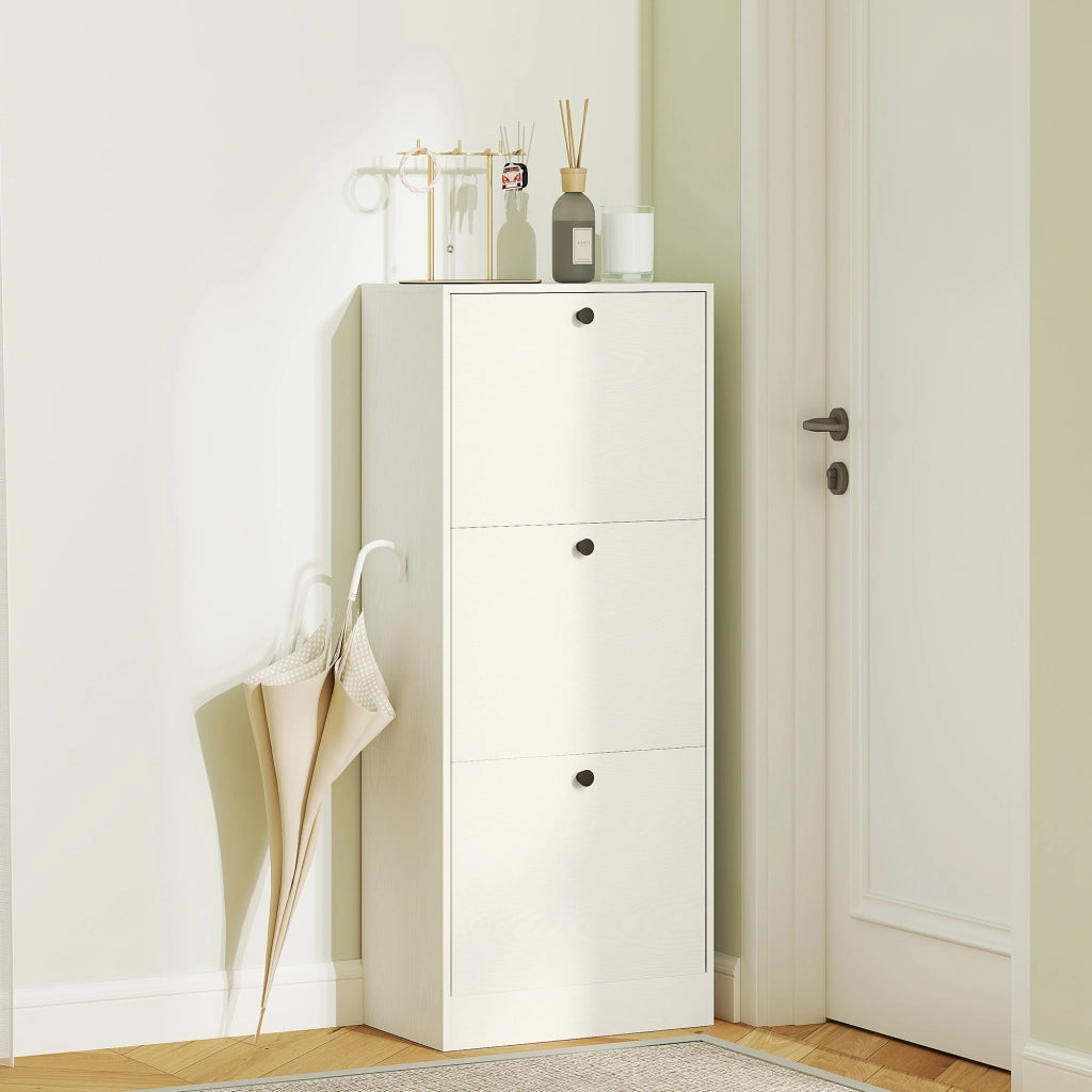 Cassettiera 3 ante con ripiani regolabili ¨C zephmum ¨C Bianco 47x28x115 cm