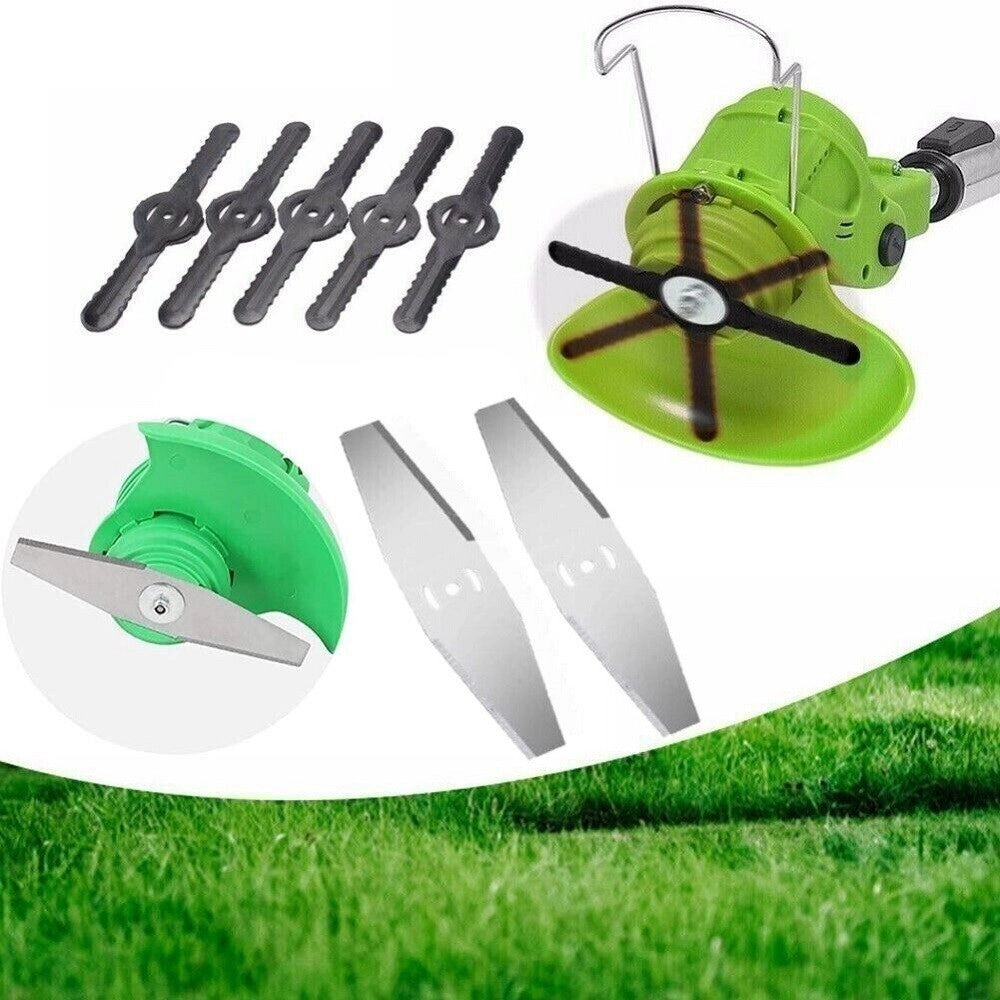 Trade Shop - Set 7 Pz Lame Di Ricambio Per Decespugliatore Tagliaerba A Batteria Art. 07393 -