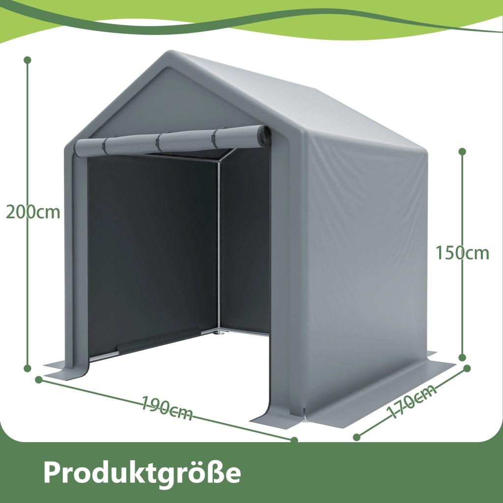 Casetta da giardino 190x170x200cm, garage per biciclette, capanno per attrezzi, tenda da garage, casetta da giardino, tenda deposito, capanno per bici