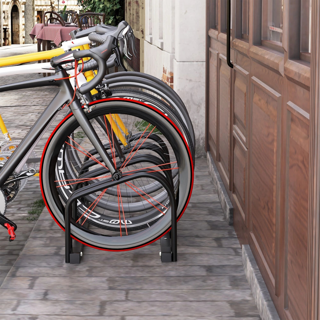 Supporto Biciclette 4 Posti ¨C Minimal ¨C 110x33x27 cm Acciaio Nero