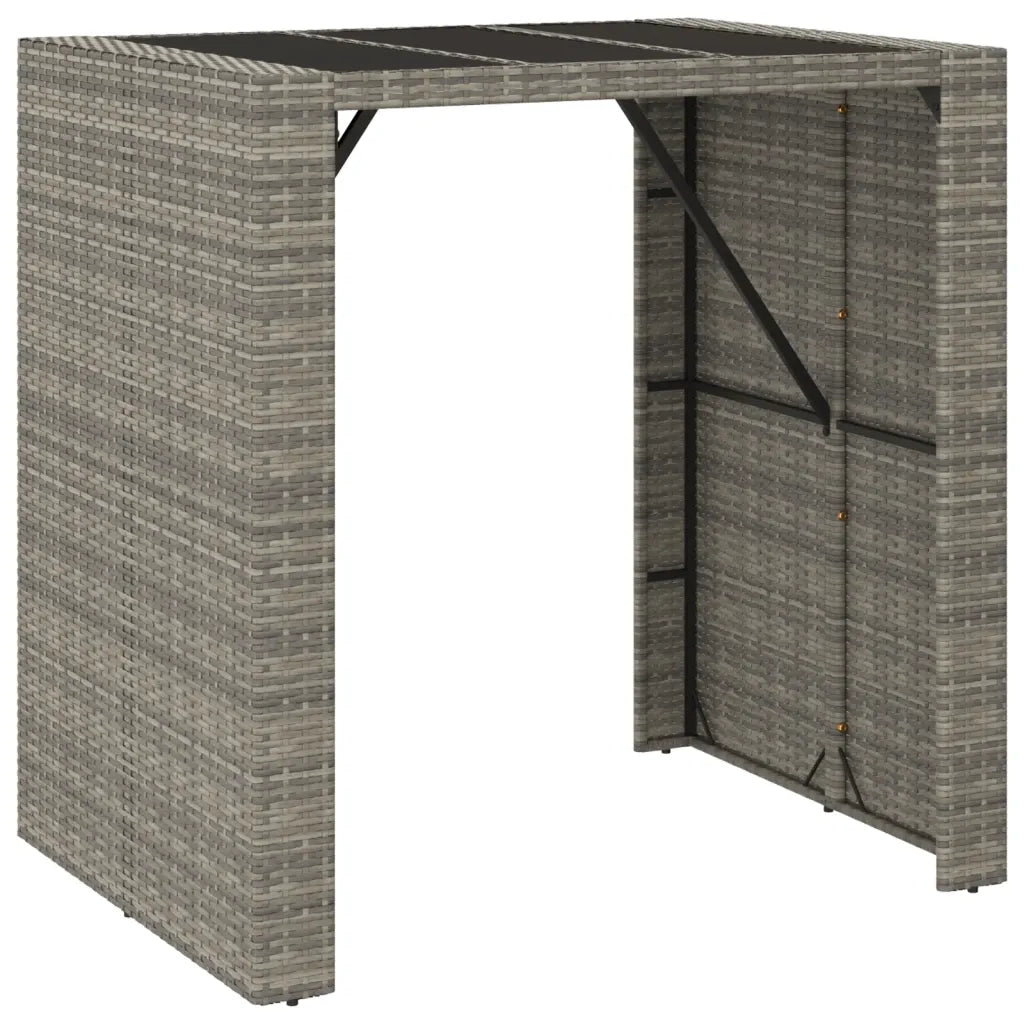 Set Bar da Giardino 5 pz con Cuscini in Polyrattan Grigio 3261508