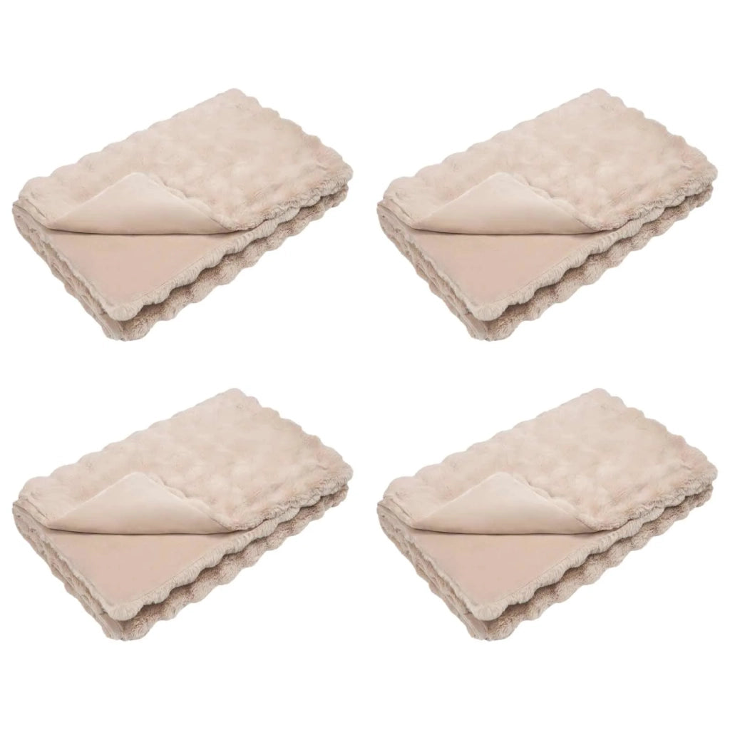 Coperta antiscivolo in sintetica di coniglio Olite 4 pcs Beige 42021789
