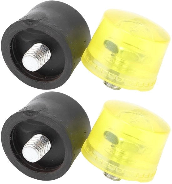 Set di punte di sostituzione in gomma per Slaghamerpunt - Punta di sostituzione per Slagkop in plastica - Schokbestendig - Antiscivolo - Accessori di montaggio M10x1 - Accessori di montaggio per Slaghamerpunt
