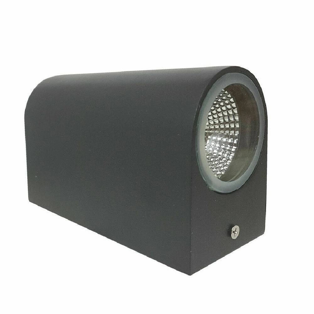 Trade Shop - Applique Doppia Luce Led 10w Nero Bianco Lampada Parete Up Down Faretto Esterno - Nero-bianco Naturale      -
