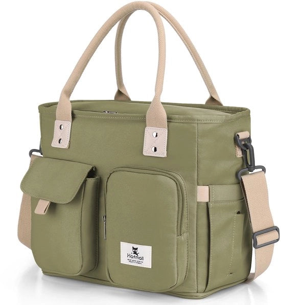 Borsa isolante per picnic, impermeabile con cinturino regolabile per adulti per lavoro/picnic, verde scuro 18L