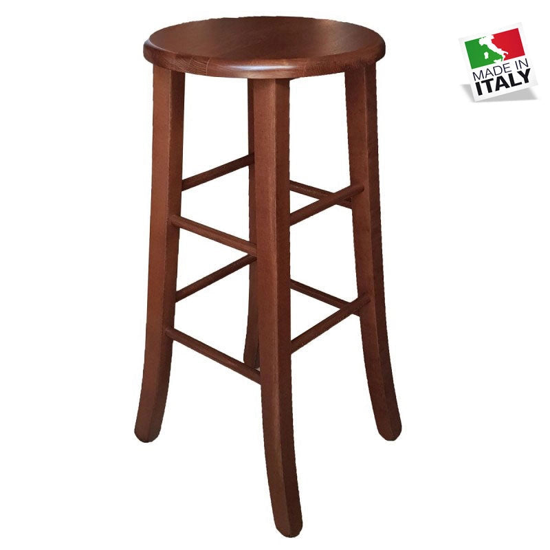 Sgabello tondo seduta massello h67 noce