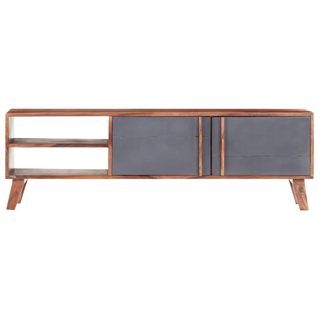 Mobile TV | Armadietto TV | Mobile Porta TV Grigio 140x30x45 cm in Legno Massello