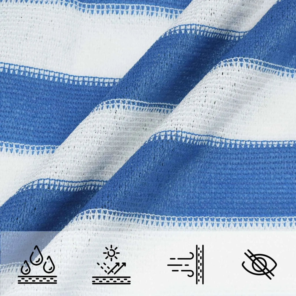 Telo Ombra-Vela Ombreggiante-Parasole a Vela Blu e Bianco 4 x 7 m HDPE