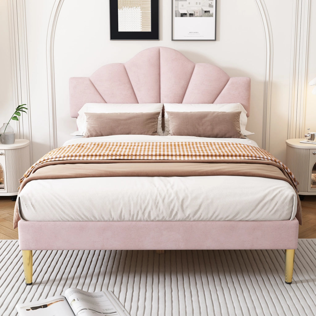 letto imbottito velluto rosa 140 x 190 cm