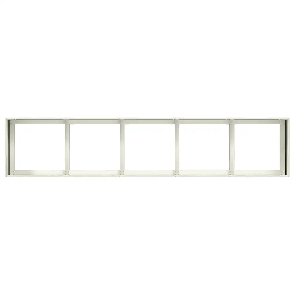 Fioriera | Cassetta per fiori | Vaso Bianca 200x40x40 cm in Acciaio Laminato a Freddo