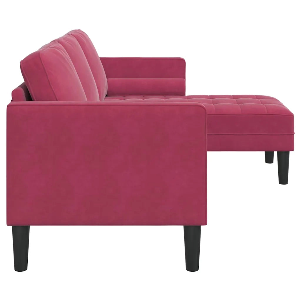 Set di divani con cuscino Rosso Vino Poliestere 42001930