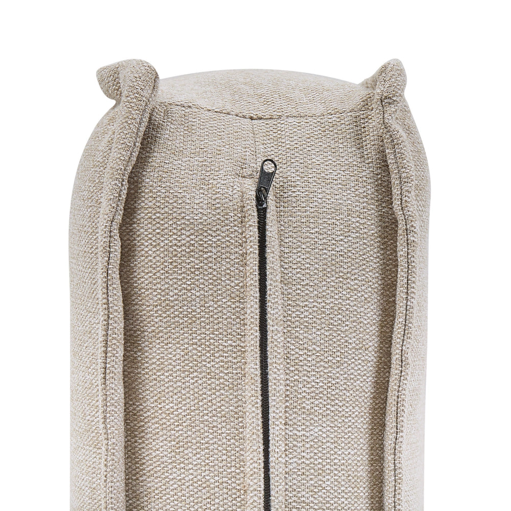Sedile 1 posto Gambe in legno massello di poliestere beige Sedile trapuntato Fodera per cuscino rimovibile