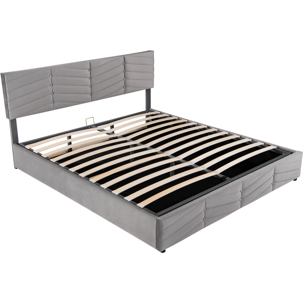letto imbottito velluto grigio 180 x 200 cm