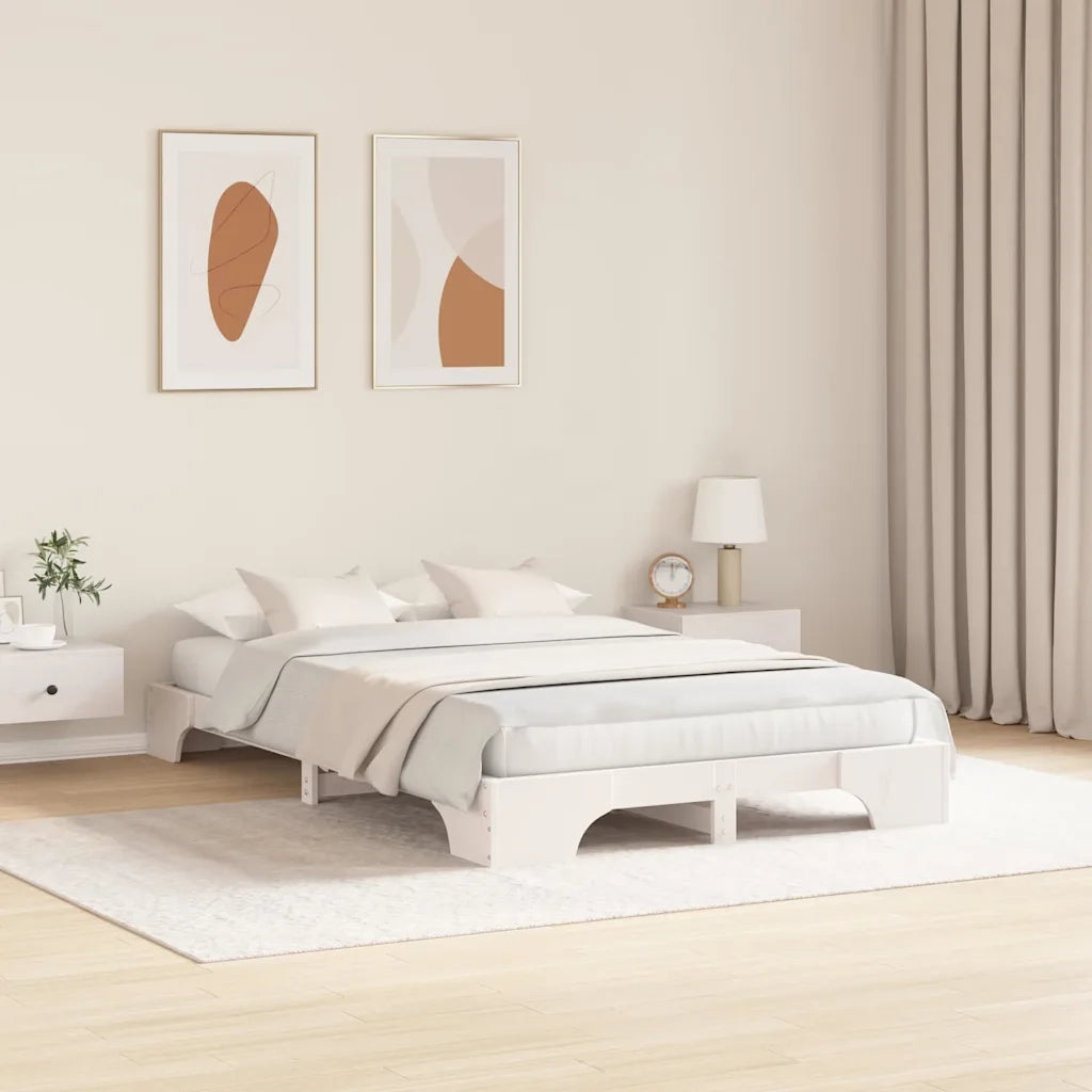 Struttura del letto Bianco 120 x 200 cm Pino massello 872864