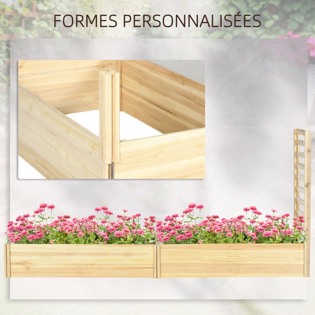 Fioriera con traliccio ¨C Xylo ¨C Legno effetto naturale 230x60x110 cm