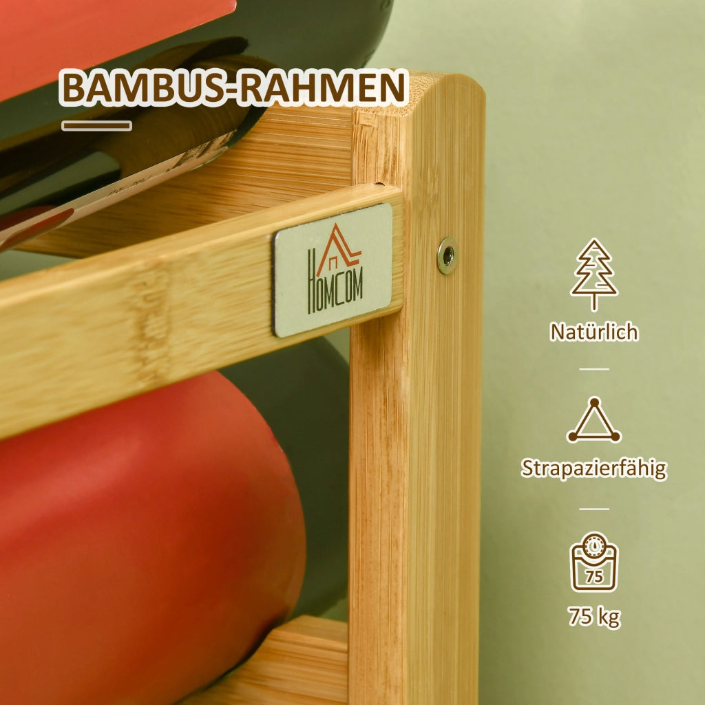 Scaffale per Vino in Bamb¨´ 4 Ripiani ¨C Minimal ¨C 43x23.5x38 Naturale