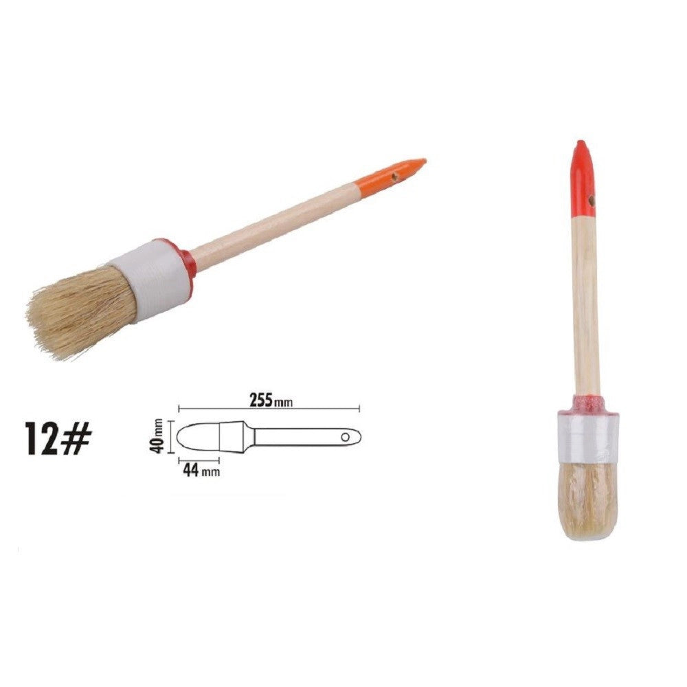 Trade Shop - Pennello Pittura Maniglia In Legno Setole Naturali A Testa Tonda 44 Mm 12" 90294 -