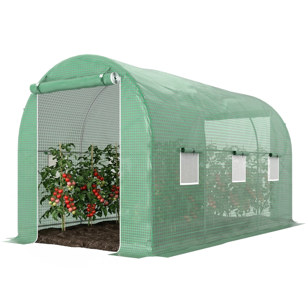 Serra Tunnel da Giardino ¨C Xylo ¨C 8m2 4x2x2,05m Verde con 6 Finestre