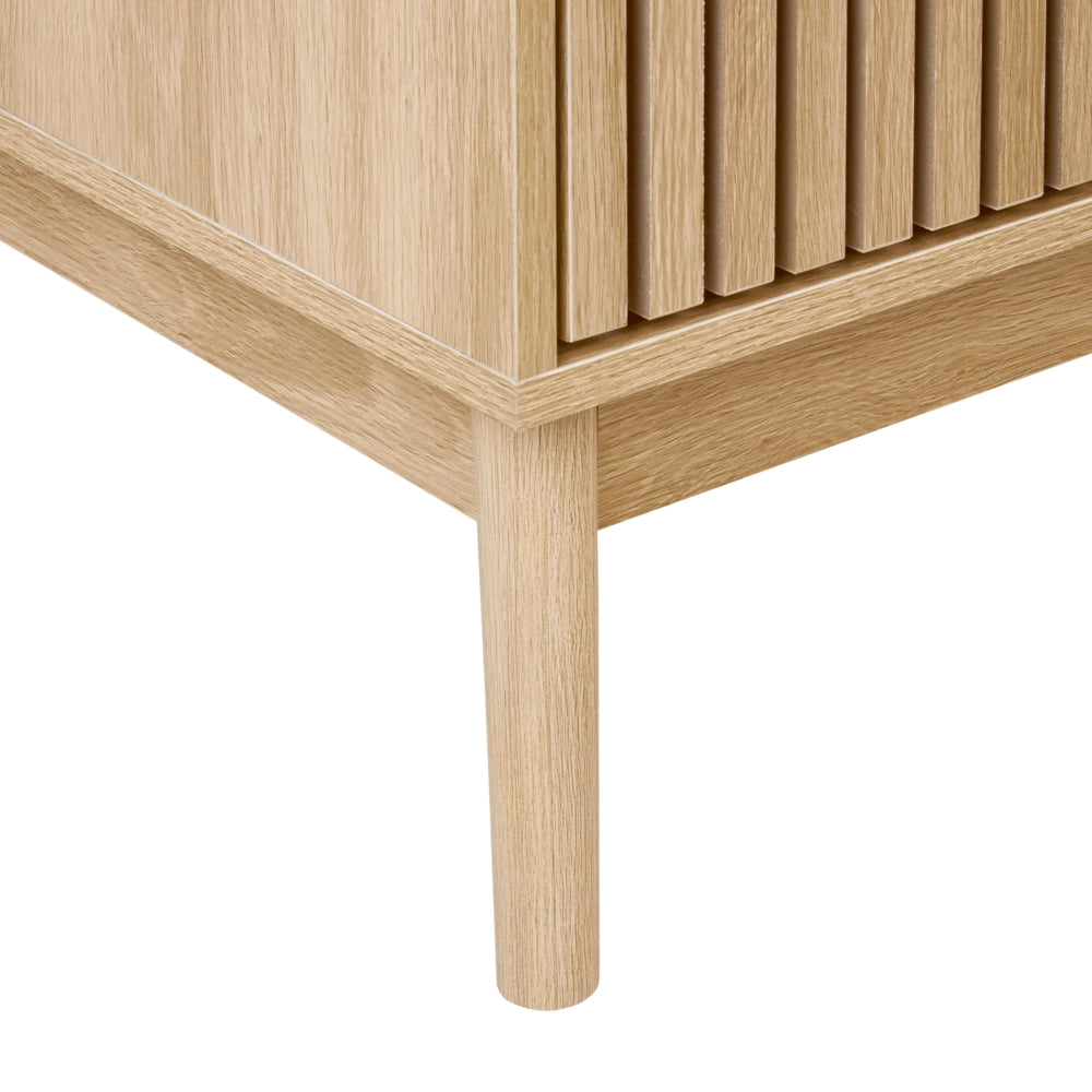 Cassettiera in legno chiaro MDF gambe in pino 3 cassetti finitura opaca Scandinavo