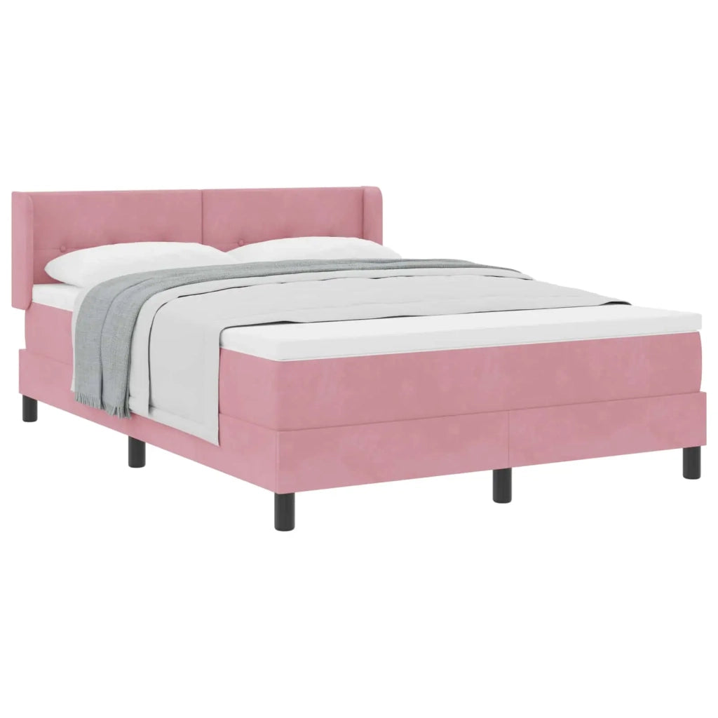 Letto a molle con testiera Rosa 200 x 160 cm Velluto 3341479