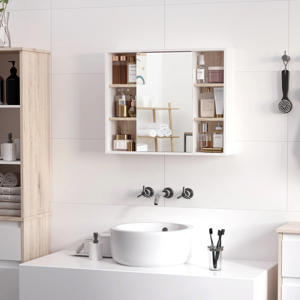 Armadio con specchio ¨C zephmum ¨C bianco, MDF, 60x14.5x49.4 cm