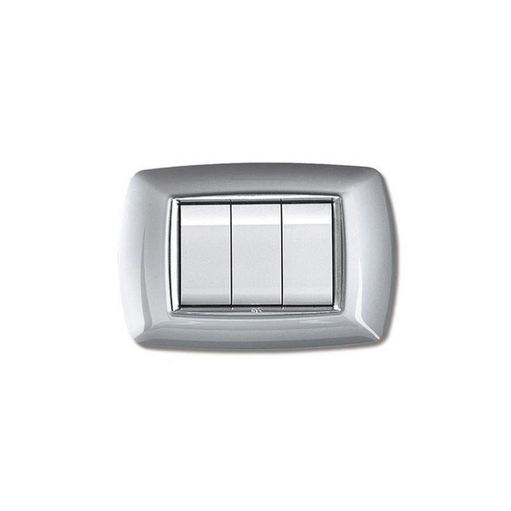 PLACCA MYLIFE 3 MODULI ALLUMINIO CHIARO