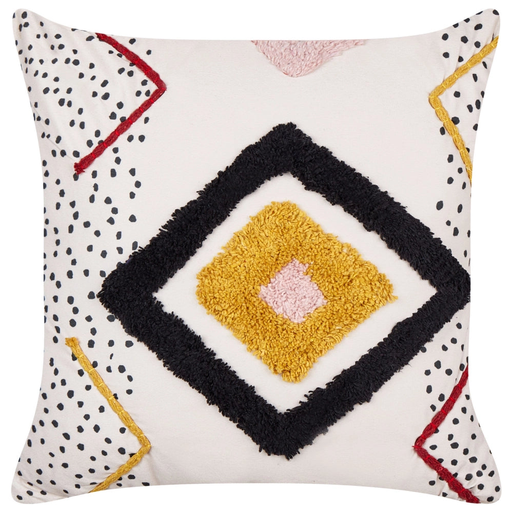 2 Cuscini decorativi in cotone multicolore 45 x 45 cm con motivo astratto