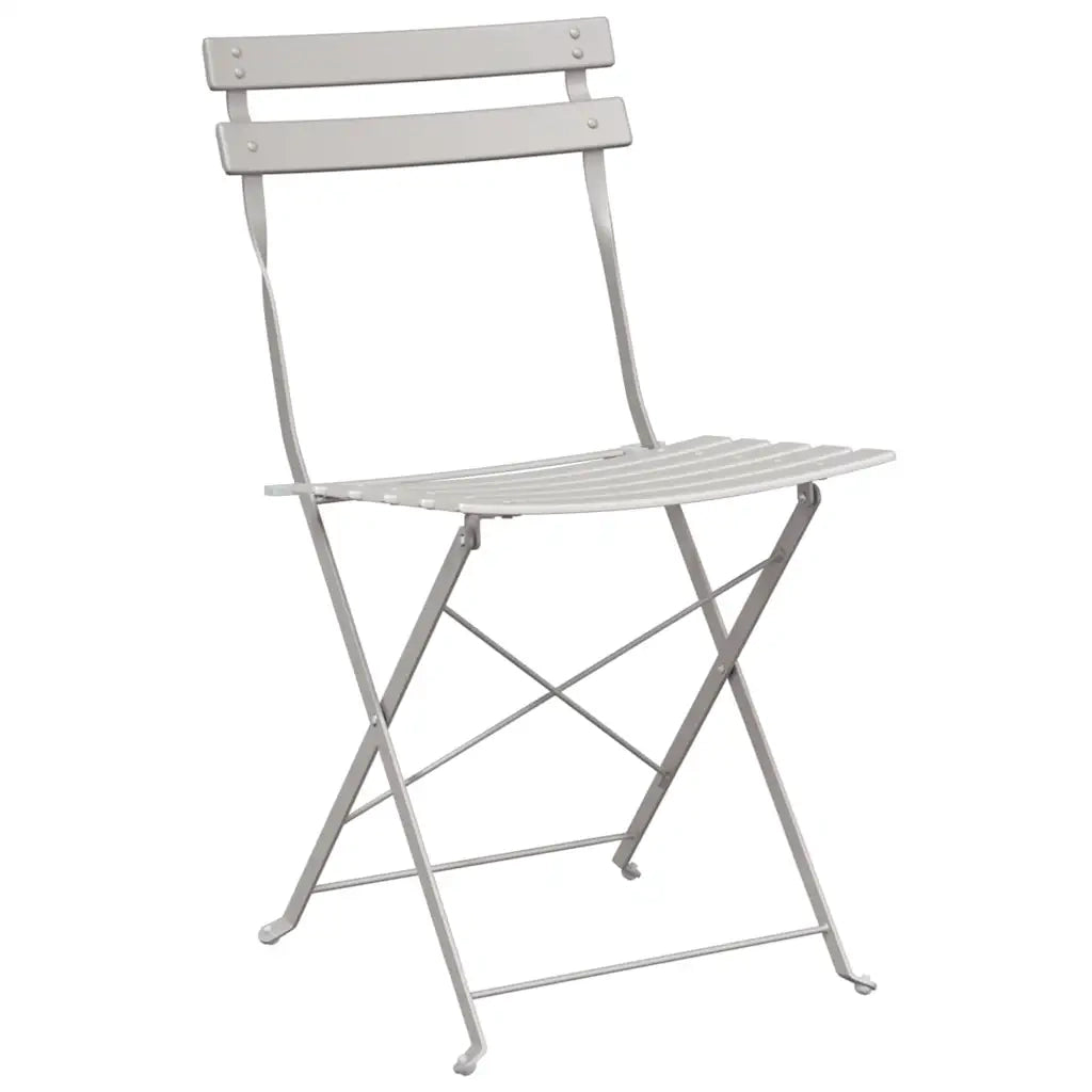 Sedia Pieghevole da Giardino 2 pz | Sedie da Esterno Beige 42 x 46 x 82cm Metallo