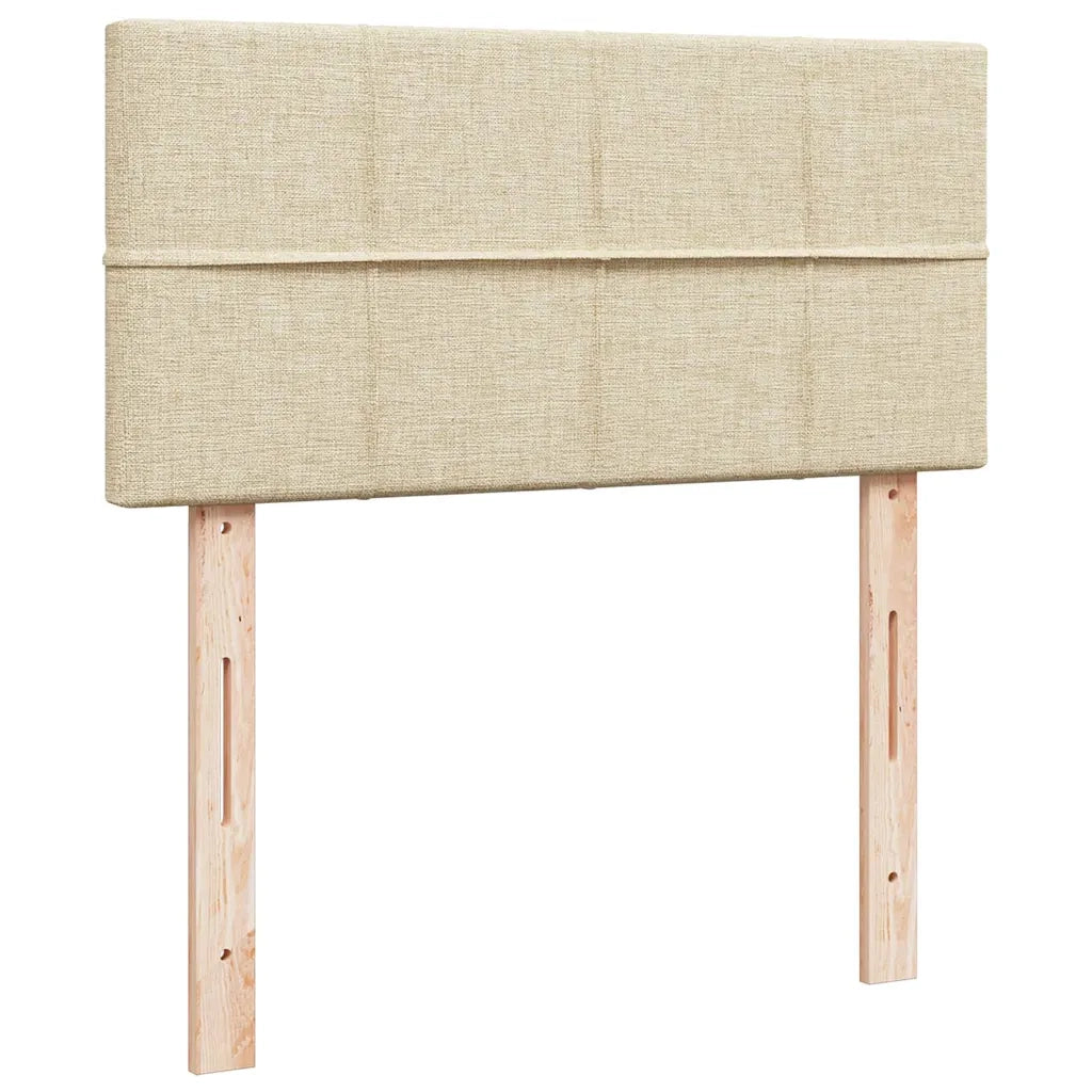 Pouf Letto con Materasso e LED Crema 90x200 cm in Tessuto 3312282