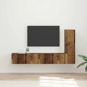 Set mobile TV 3 pz-Credenza per TV Legno vecchio Legno multistrato 419535