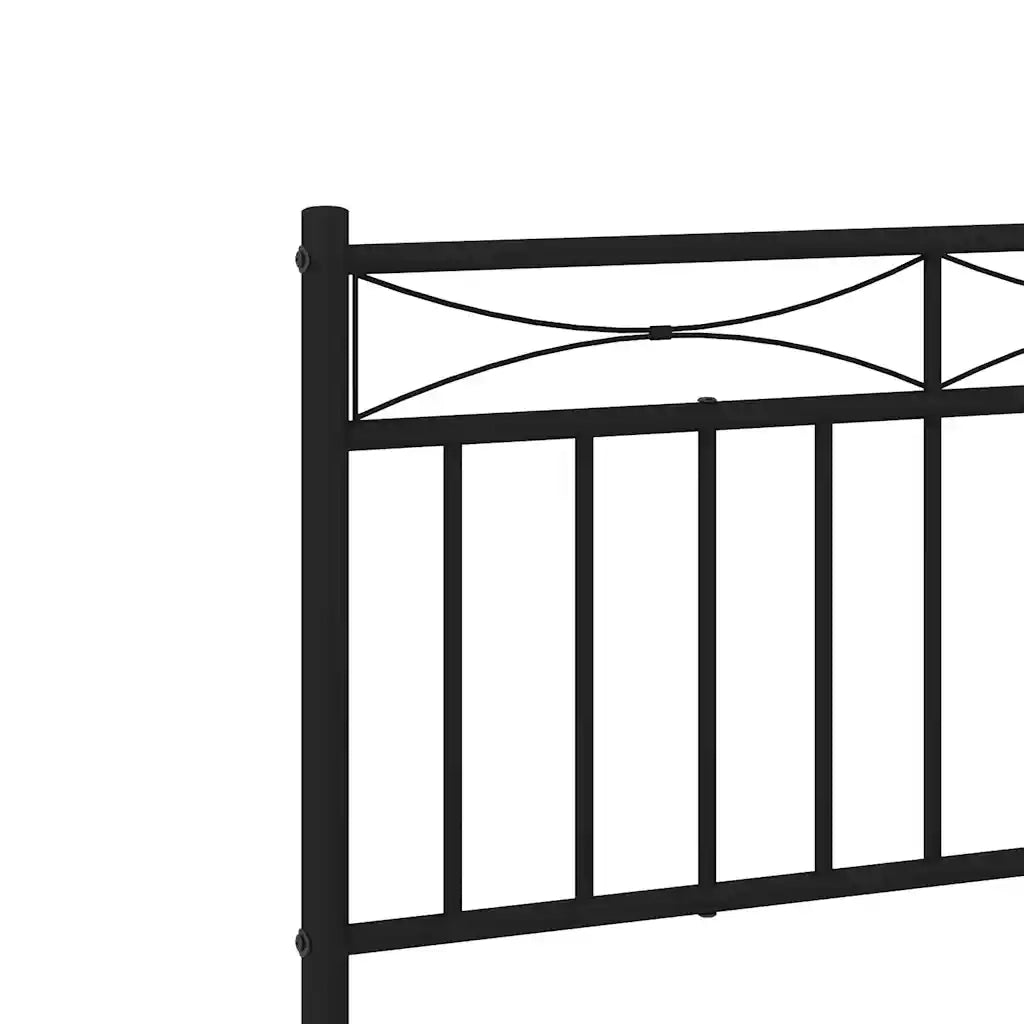 Letto singolo | Letto per adulti | Giroletto con Testiera Metallo Nero 100x200 cm